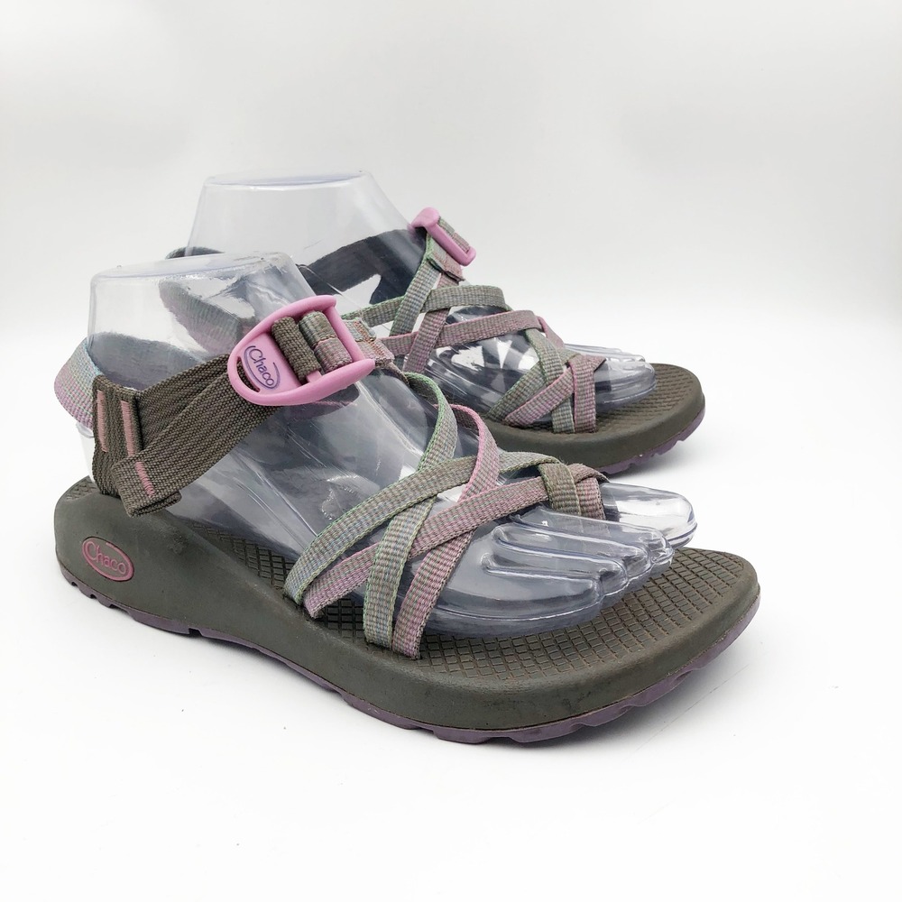 Chaco Sandals Womens 7 Z/Cloud 2 Sport Hiking Sandals Gray Pink Multi Strappy